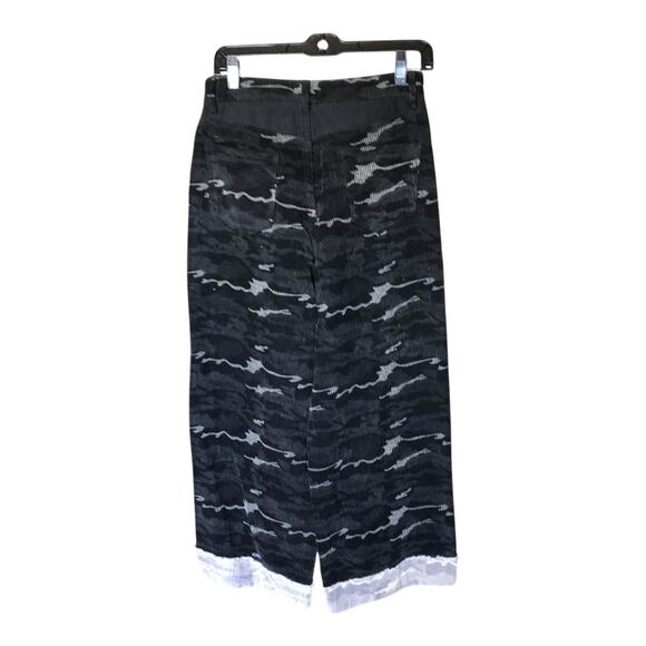POL Camouflage Print Wide Leg Black Gray Corduroy Pants Women's Size Small - Picture 7 of 16